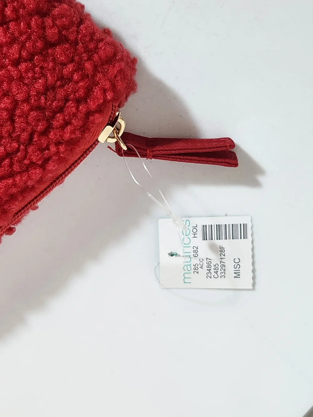 Maurices Snoopy and Woodstock Red Christmas Sherpa Makeup Bag NWT